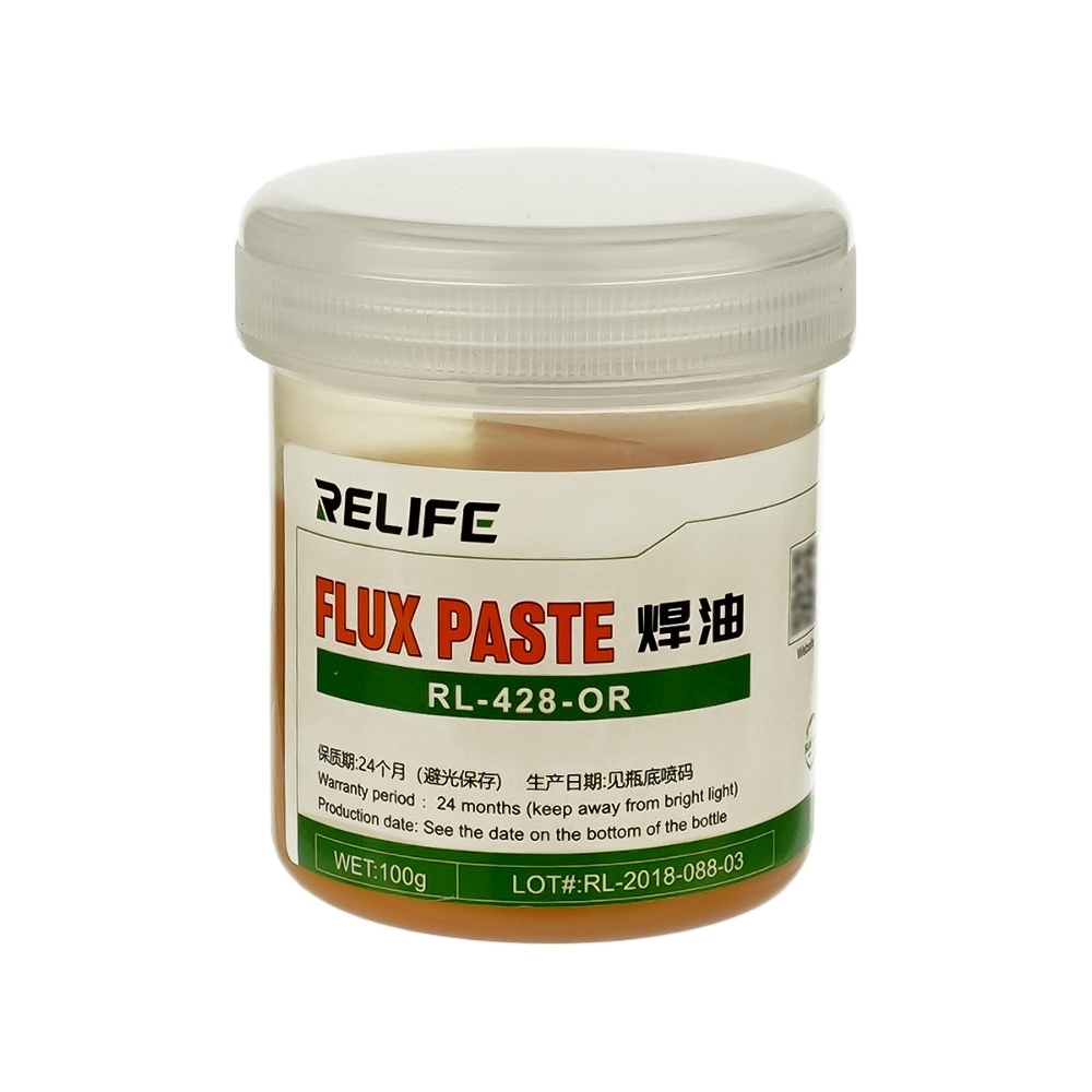 Флюс-паста Relife RL-428-OR 100 гр, активная, диэлектрическая, без содержания галогенов