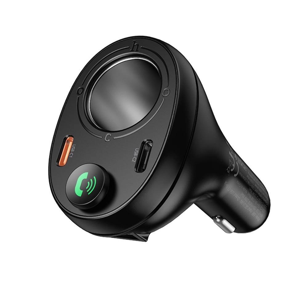 Автомобильное зарядное устройство Hoco E88 2 Type-C 35W c дисплеем и FM-модулятором black