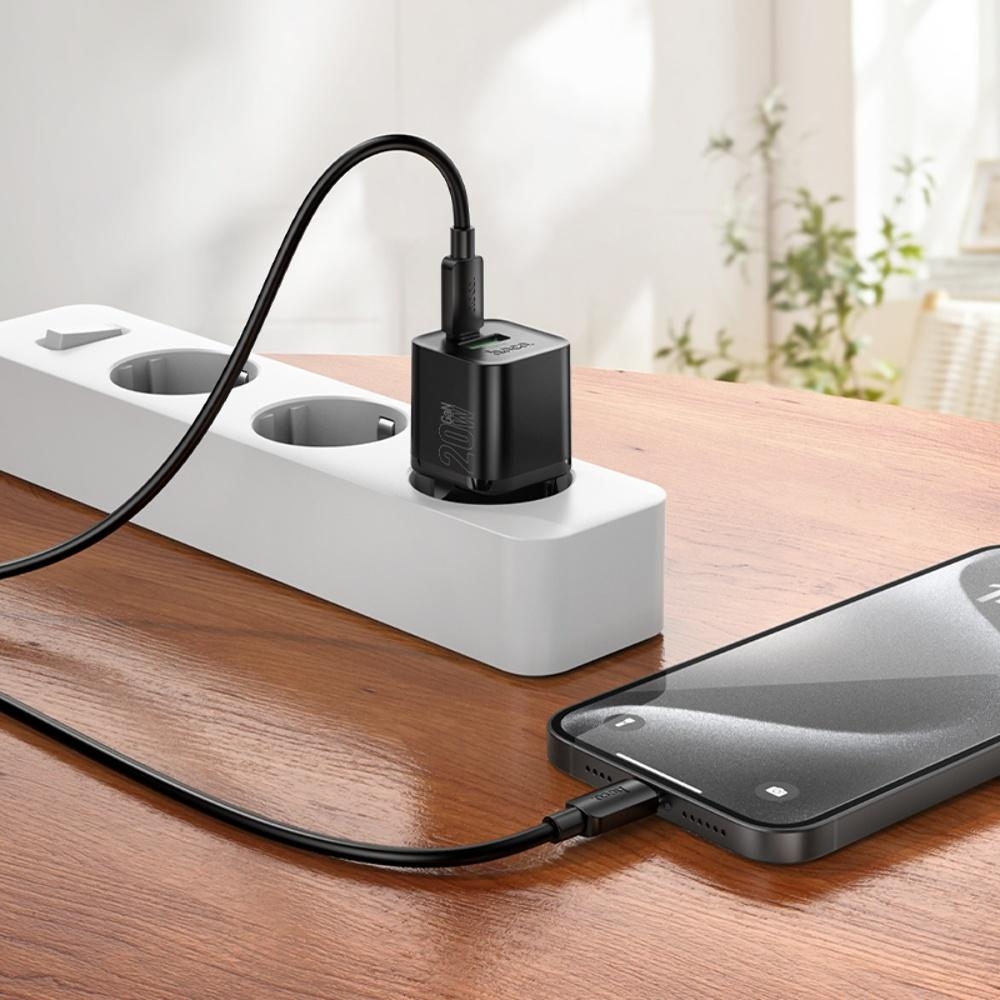 Сетевое зарядное устройство Hoco N65 USB/ Type-C PD QC black