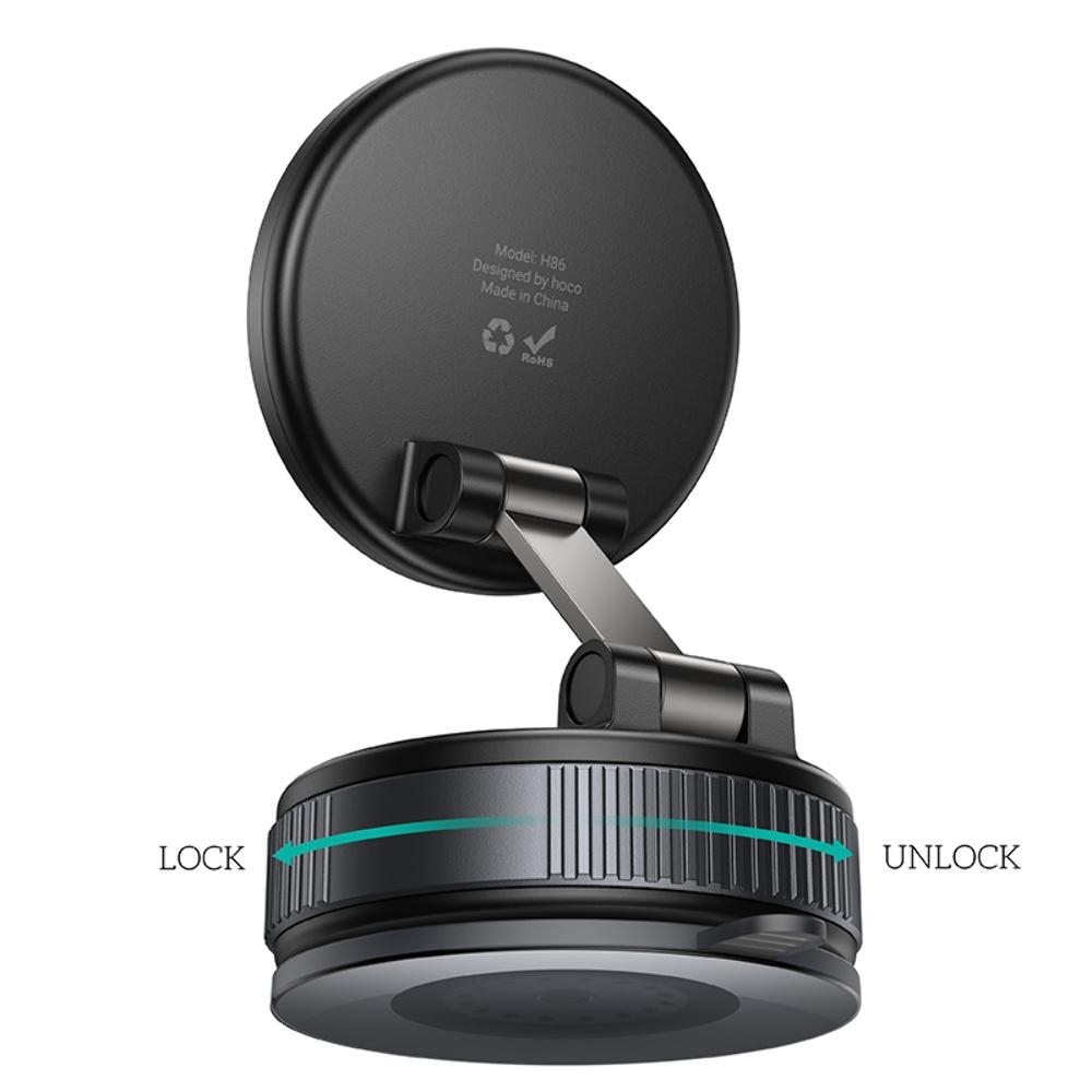 Автодержатель Hoco H86 магнитный black metal gray