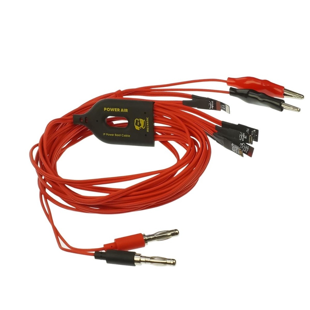 Кабели для блоков питания Mechanic Power Air iP16, с крокодилами и разъёмами для подключения плат iPhone 7 - 16 Pro Max