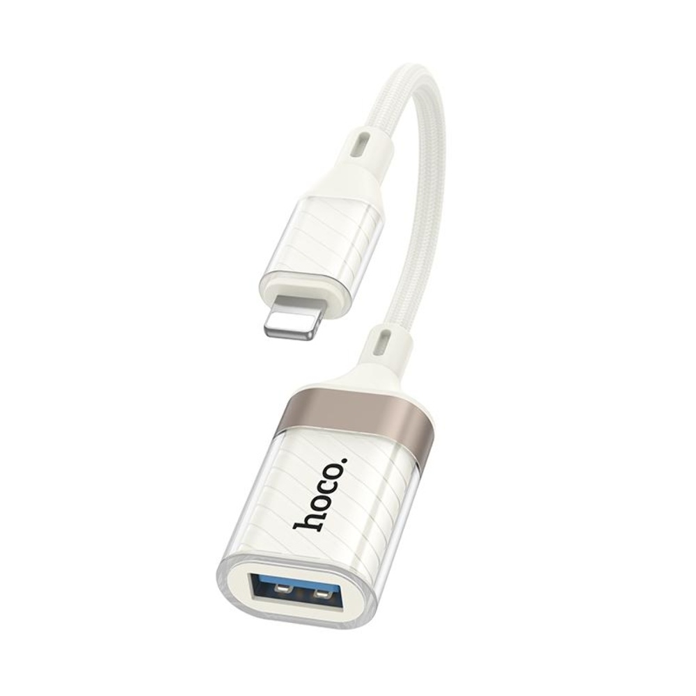 Адаптер переходник Hoco UA39 Lightning to USB 2.0 apricot