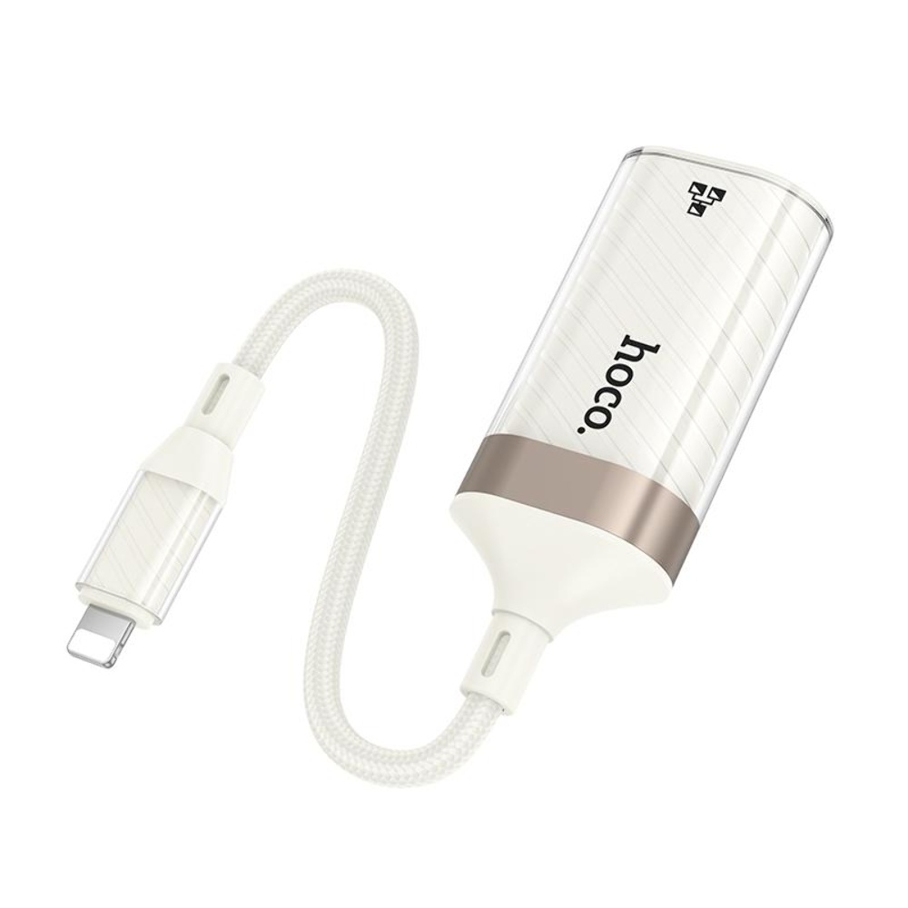 Адаптер переходник Hoco UA41A Lightning to RJ-45 100 mbps apricot