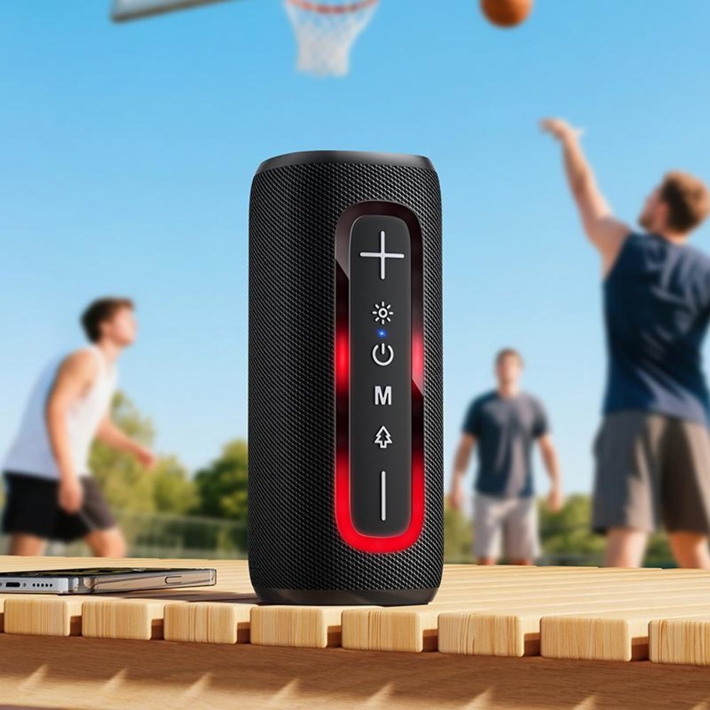 Портативная Bluetooth колонка Hoco HC36 с LED подсветкой black