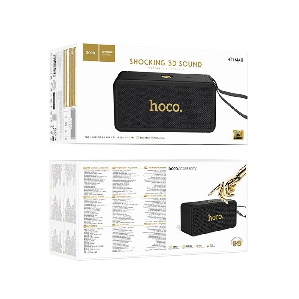 Портативная Bluetooth колонка Hoco HT1 Max black