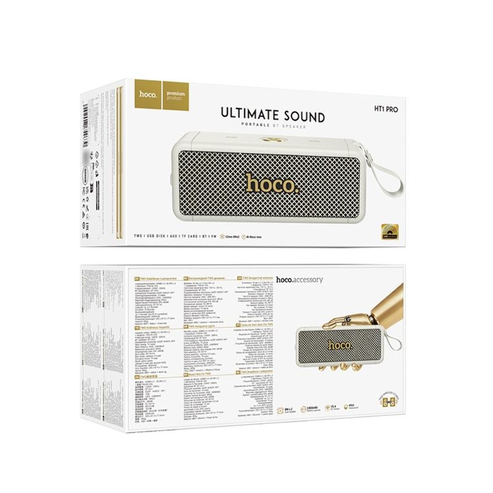Портативная Bluetooth колонка Hoco HT1 Pro paint white