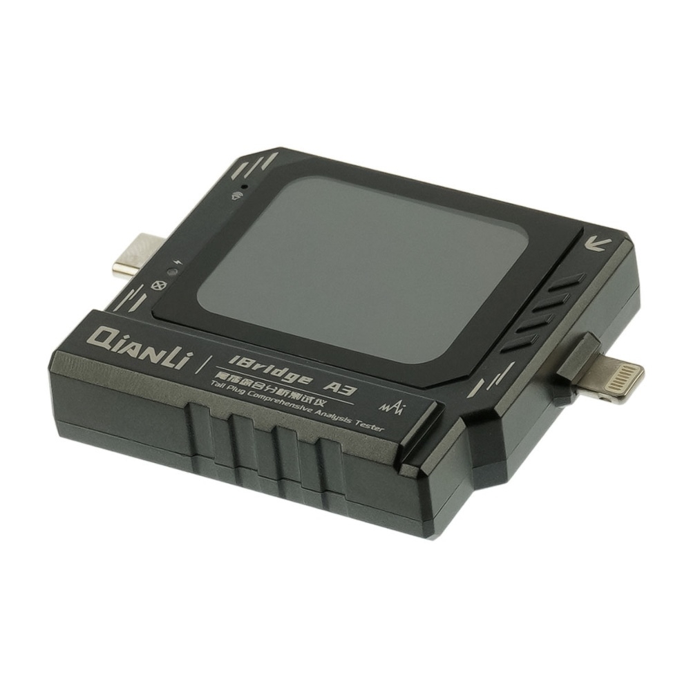 Тестер разъёмов питания QianLi iBridge A3 Type C/ Lightning с ЖК дисплеем и встроенной АКБ