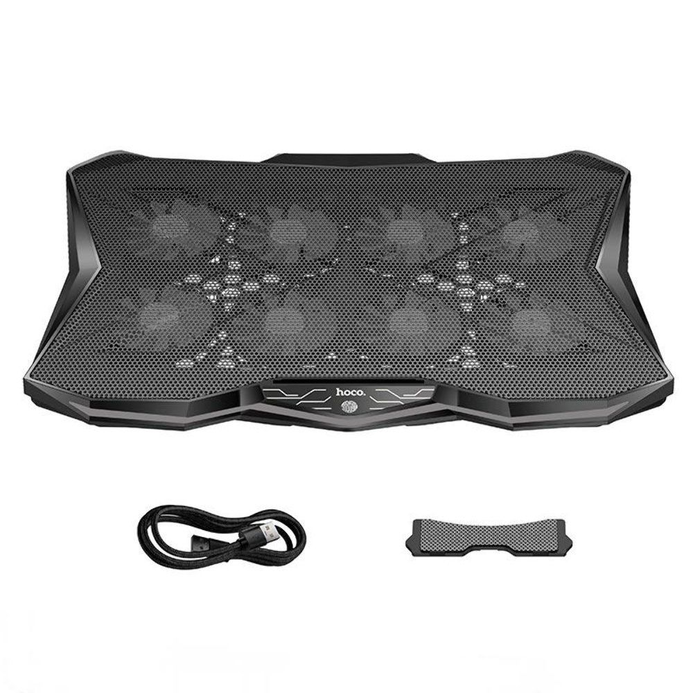 Подставка для ноутбука Hoco DH26 с вентиляторами и LED подсветкой black
