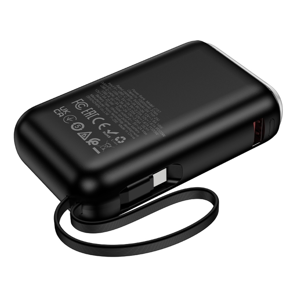 Power bank Hoco J157 10000mAh 22.5W + PD 20W black + кабель Type-C