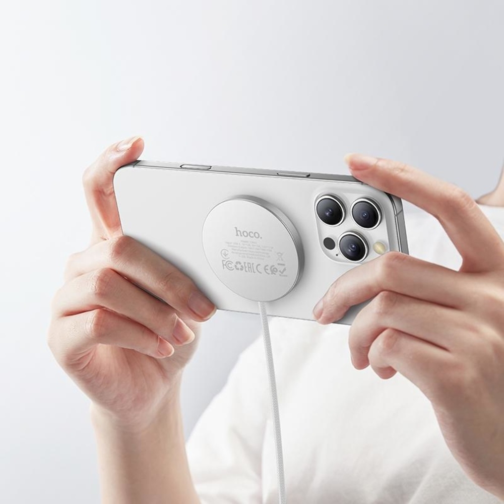 Power bank Hoco Q44 10000mAh PD 20W магнитный с функцией беспроводной зарядки с кабелем Type-C metal gray