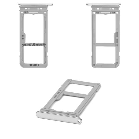 Тримач (лоток) SIM-карты Samsung SM-G950 Galaxy S8, серебристый, Arctic Silver, dual SIM, Original (PRC) | держатель СИМ-карты