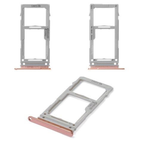 Тримач (лоток) SIM-карты Samsung SM-G973 Galaxy S10, SM-G975 Galaxy S10 Plus, красный, с держателем карты памяти (MMC), dual SIM, Original (PRC) | держатель СИМ-карты