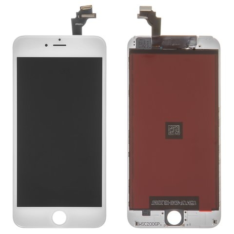 Дисплей Apple iPhone 6 Plus, білий, с рамкой, Copy, Tianma, з фіксатором камери та датчіка наближення  | дисплейный модуль, экран