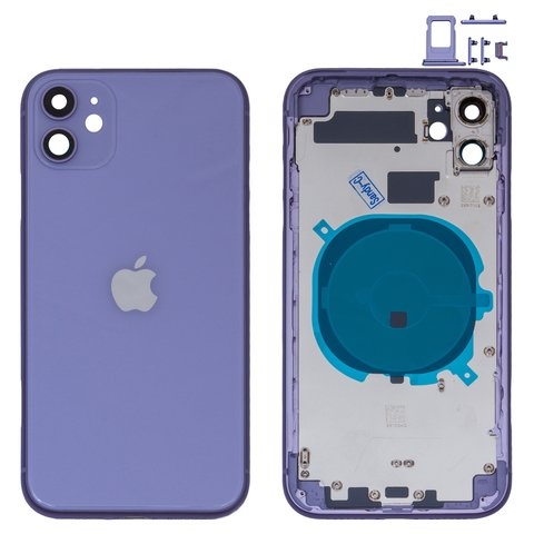 Корпус Apple  iPhone 11, фиолетовый, с держателем SIM-карты, с боковыми кнопками