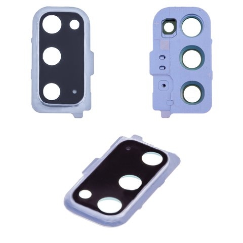 Стекло камеры Samsung SM-G980 Galaxy S20, голубое, синее, Cloud Blue, с рамкой, Original (PRC)