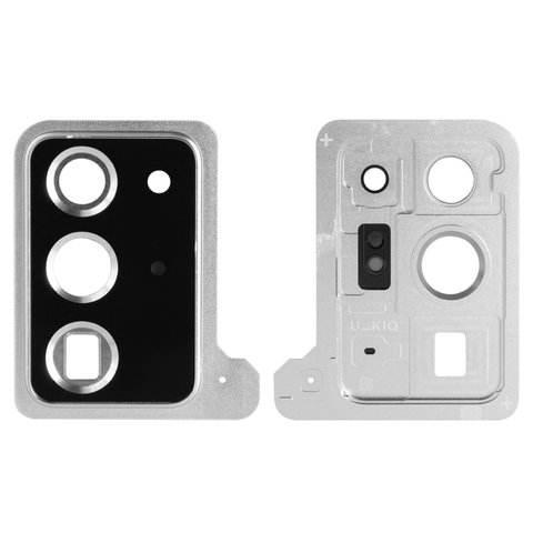 Стекло камеры Samsung SM-N985 Galaxy Note 20 Ultra, белое, Mystic White, с рамкой, Original (PRC)