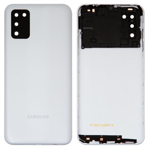 Задня кришка Samsung SM-A037 Galaxy A03s, біла, із склом камери, Original (PRC) | корпус, задняя панель аккумулятора, АКБ, батареи