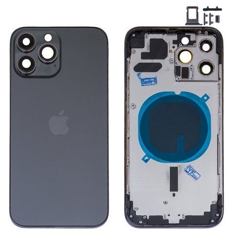 Корпус Apple  iPhone 13 Pro Max, серый, с держателем SIM-карты, с боковыми кнопками, graphite