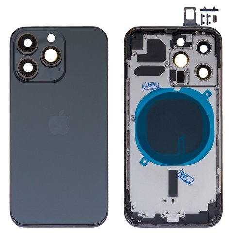 Корпус Apple  iPhone 13 Pro, серый, с держателем SIM-карты, с боковыми кнопками, graphite