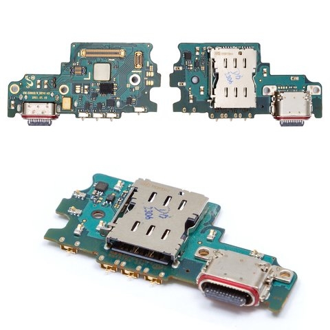 Плата зарядки Samsung SM-G990 Galaxy S21 FE 5G, шлейф коннектора зарядки, c SIM-коннектором, с микрофоном, High Copy