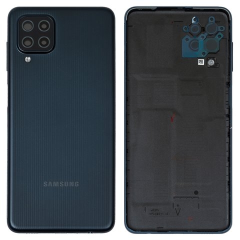 Задня кришка Samsung SM-M225 Galaxy M22, чорна, із склом камери, Original (PRC) | корпус, задняя панель аккумулятора, АКБ, батареи