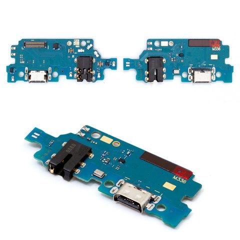 Плата зарядки Samsung SM-M336 Galaxy M33, шлейф коннектора зарядки, коннектора наушников, с микрофоном, High Copy