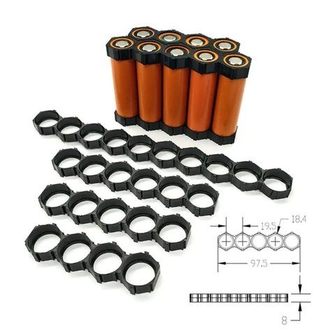 Крепление для аккумуляторов 18650, сота, 1x4