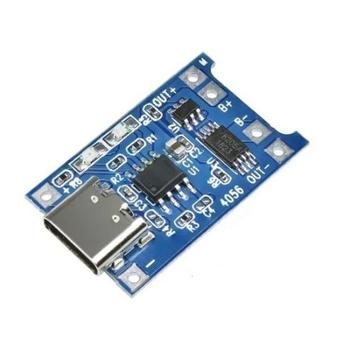 Контроллер заряда Li-ion аккумулятора TP4056, выход 1 A, (USB тип-С вход 5В) 