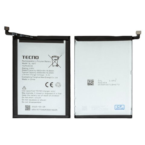 Акумулятор Tecno Camon 15, CD7, Pop 4, BC2, Pop 4 Pro, BC3, Pop 5 LTE, Spark 5 Pro, KD7, Spark 6 Go, KE5, KE5J, Spark 7, KF6n, Spark 7 Go, KF6m, Spark 8C, KG5k, KG5j, KG5n, MZ-Tecno KG5k, Original (PRC) | 3-12 міс. гарантії | АКБ, батарея, аккумулятор