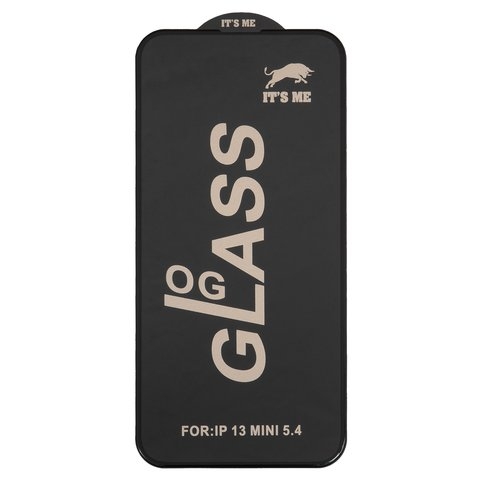 Захисне скло Apple iPhone 13 Mini, сумісне з чохлом, чорне, iNobi, Full Glue, клей на усій поверхні | Закаленное защитное стекло