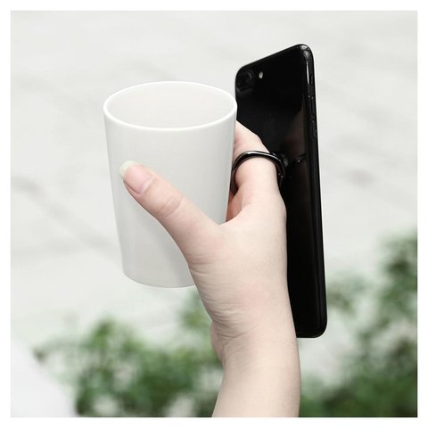 Тримач Baseus Privity, чорний, кольцо, клейкая основа, металл, #SUMQ-01  | держатель