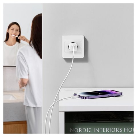 Сетевое зарядное устройство Baseus, GaN, 5, 30 Вт, Quick Charge, білий, 1 порт, #CCGN070502 