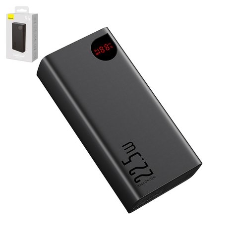 Power bank Baseus Adaman, 40000 mAh, 22.5 Вт, чорний, Quick Charge, #PPAD020101