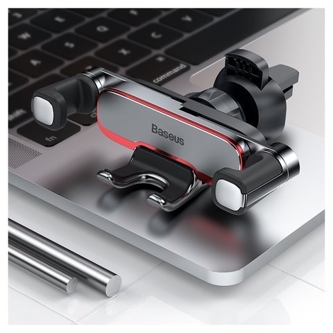 Автодержатель Baseus Mr Hui Gravity, серебристый, на дефлектор, #SUYL-HU0S 