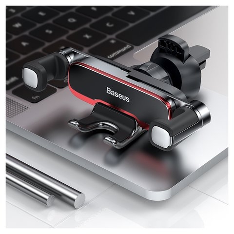 Автодержатель Baseus Mr Hui Gravity, чорний, на дефлектор, #SUYL-HU01 