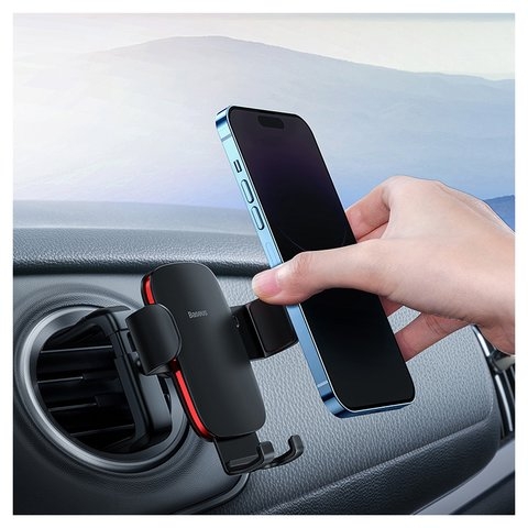 Автодержатель Baseus Metal Age II, чорний, на дефлектор, #SUJS030001 