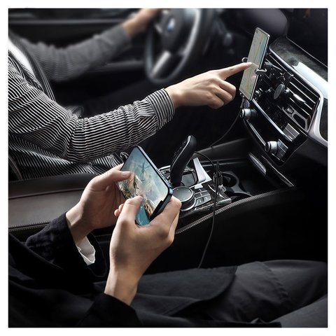 Автомобильний зарядний пристрій Baseus Grain Pro, белое, 4,8 А, 2 порта, 12-24 B, #CCALLP-02  | зарядка, зарядное устройство