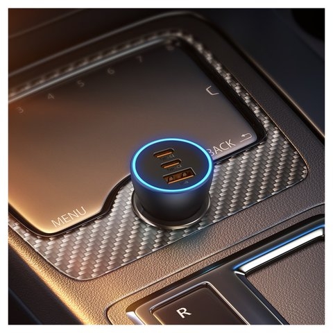 Автомобильний зарядний пристрій Baseus Golden Contactor Pro, серое, Quick Charge, 65 Вт, 7 А, 3 порта, 12-24 B, #CGJP010013/CGJP020313  | зарядка, зарядное устройство