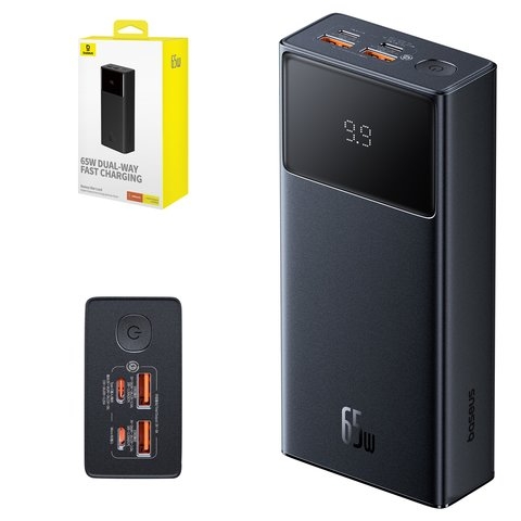 Power bank Baseus Star-Lord Digital, 30000 mAh, Power Delivery (65 Вт), чорний, #P10022908113-00