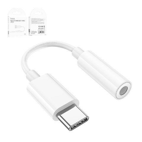 Адаптер Hoco LS35, поддерживает функции микрофона, USB тип-C, TRRS 3.5 мм, білий, #6931474790767