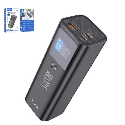 Power bank Hoco Q17, 25000 mAh, Power Delivery (140 Вт), чорний, #6942007602075