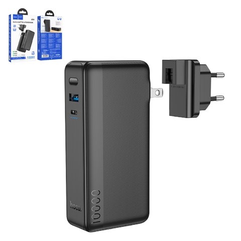 Power bank Hoco Q16, 10000 mAh, 22.5 Вт, чорний, Power Delivery (PD), сетевое зарядное устройство, #6942007601566