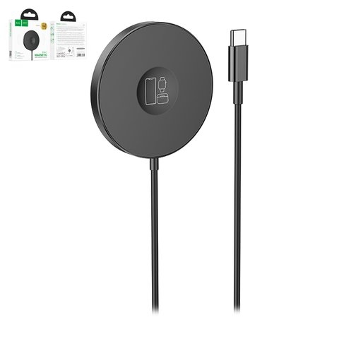 Бездротовий зарядний пристрій Hoco CW41 3-in-1, Quick Charge, черное, USB тип-C, 15 Вт, магнитное, MagSafe, #6931474777072 | беспроводное зарядное устройство