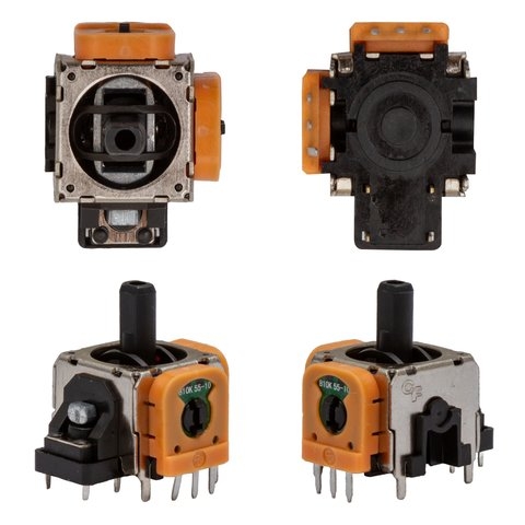 Механизм 3D джойстика Sony PlayStation 3, PlayStation 4, 3 pin, желтый, 10 кОм, controller 