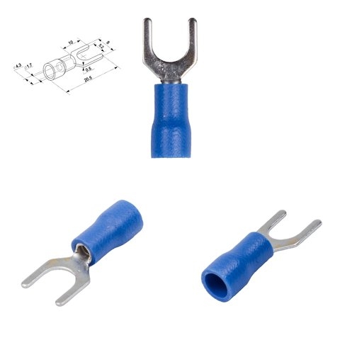 Наконечник SV1.25-5, 0,5-1,5 мм², 5 мм, вилочный, изолированный, синій, 10 шт.