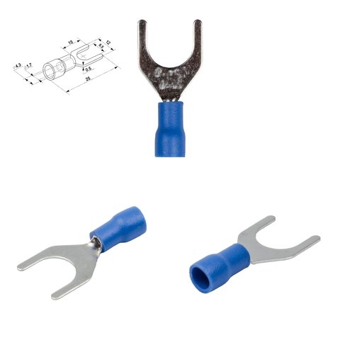 Наконечник SV1.25-8, 0,5-1,5 мм², 8 мм, вилочный, изолированный, синій, 10 шт.