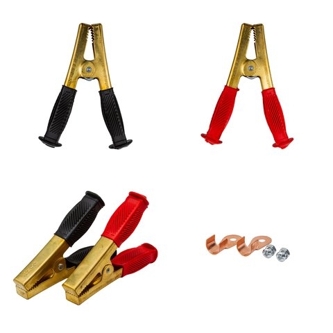 Зажим крокодил, аккумуляторный, 160 мм, 500 A, латунь, 2 шт.