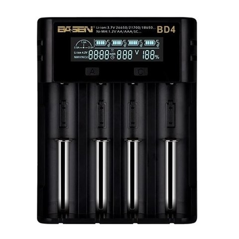 Зарядное устройство Basen BD4, для Li-ion, Ni-Cd, Ni-MH аккумуляторов, с дисплеем, вход 5V 2A