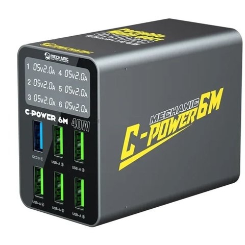 Сетевое зарядное устройство Mechanic C-Power 6M, 40 Вт, Quick Charge, 6 портов