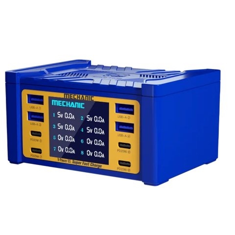 Сетевое зарядное устройство Mechanic V-Power 8S, 115 Вт, Quick Charge, Power Delivery (PD), 8 портов
